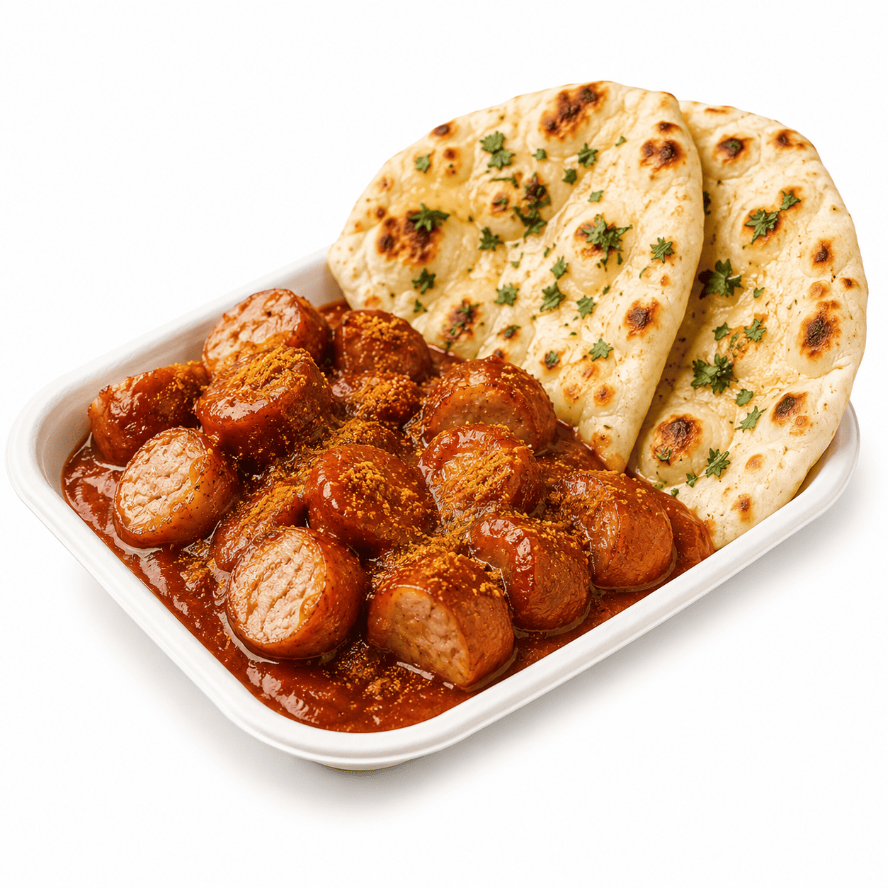 Currywurst mit Naan